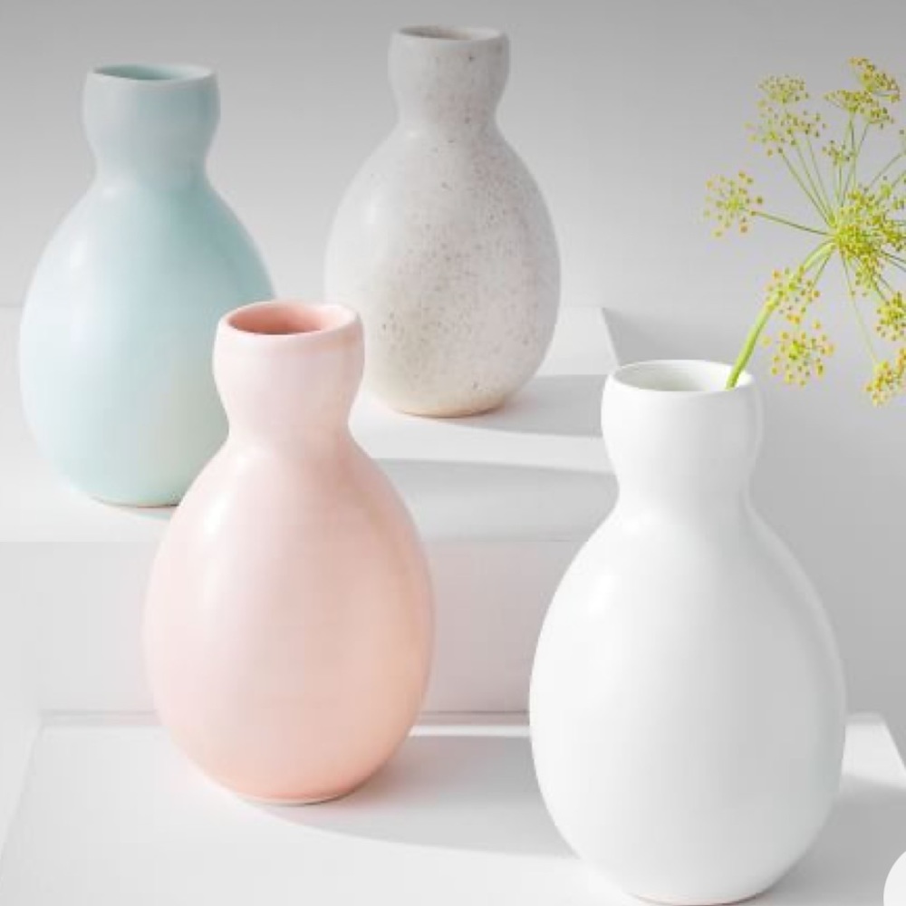 West Elm Small Vase by Paper Clay - Blue / Mint